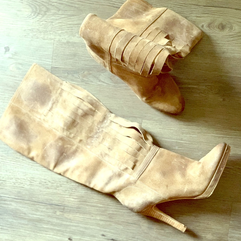 Suede knee boots